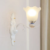 White Glass Nordic Blossom Chandelier for Living Room Lighting